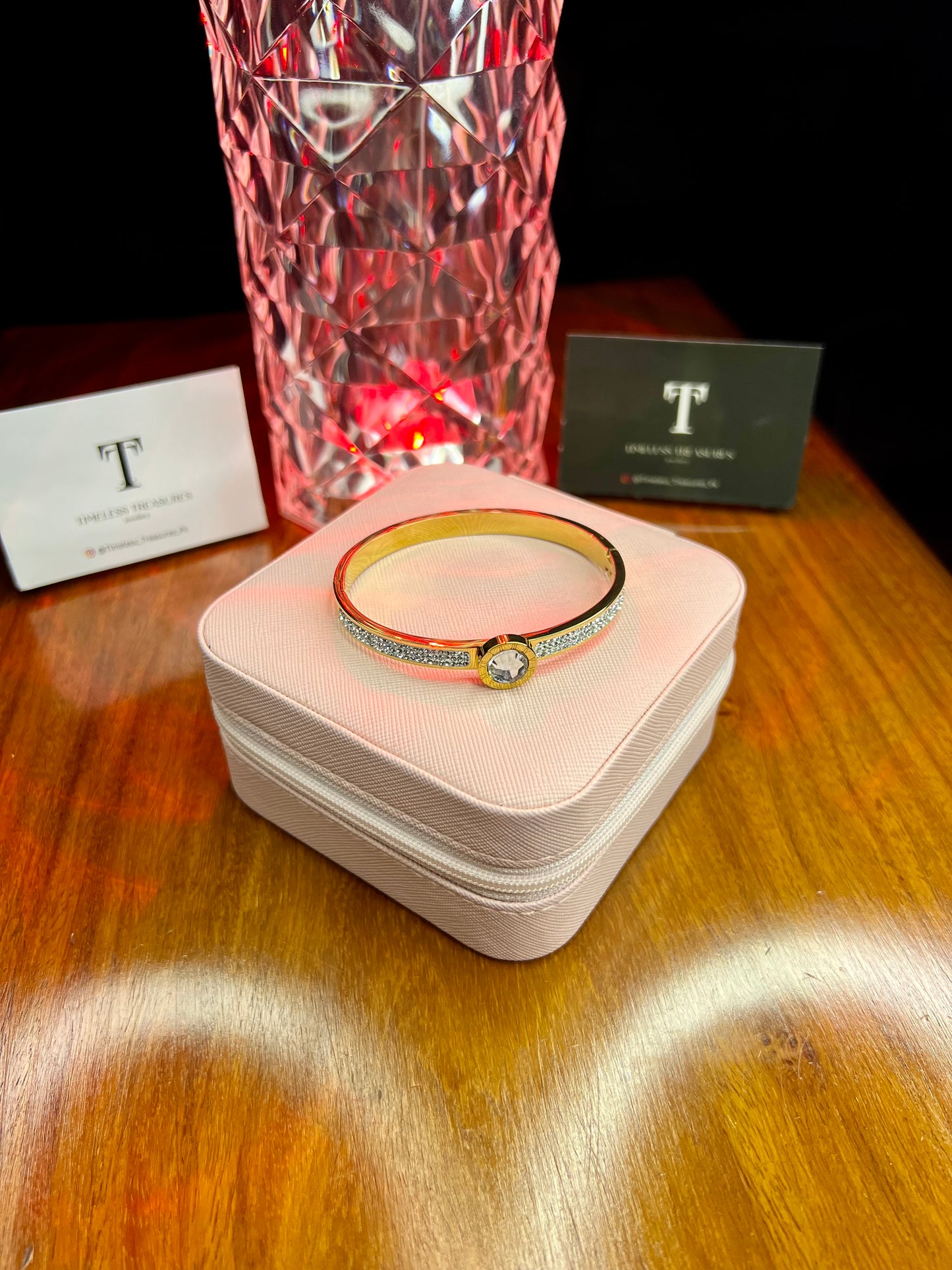 Premium Quality Stainless Steel 18k Stone Zircon Handcuff