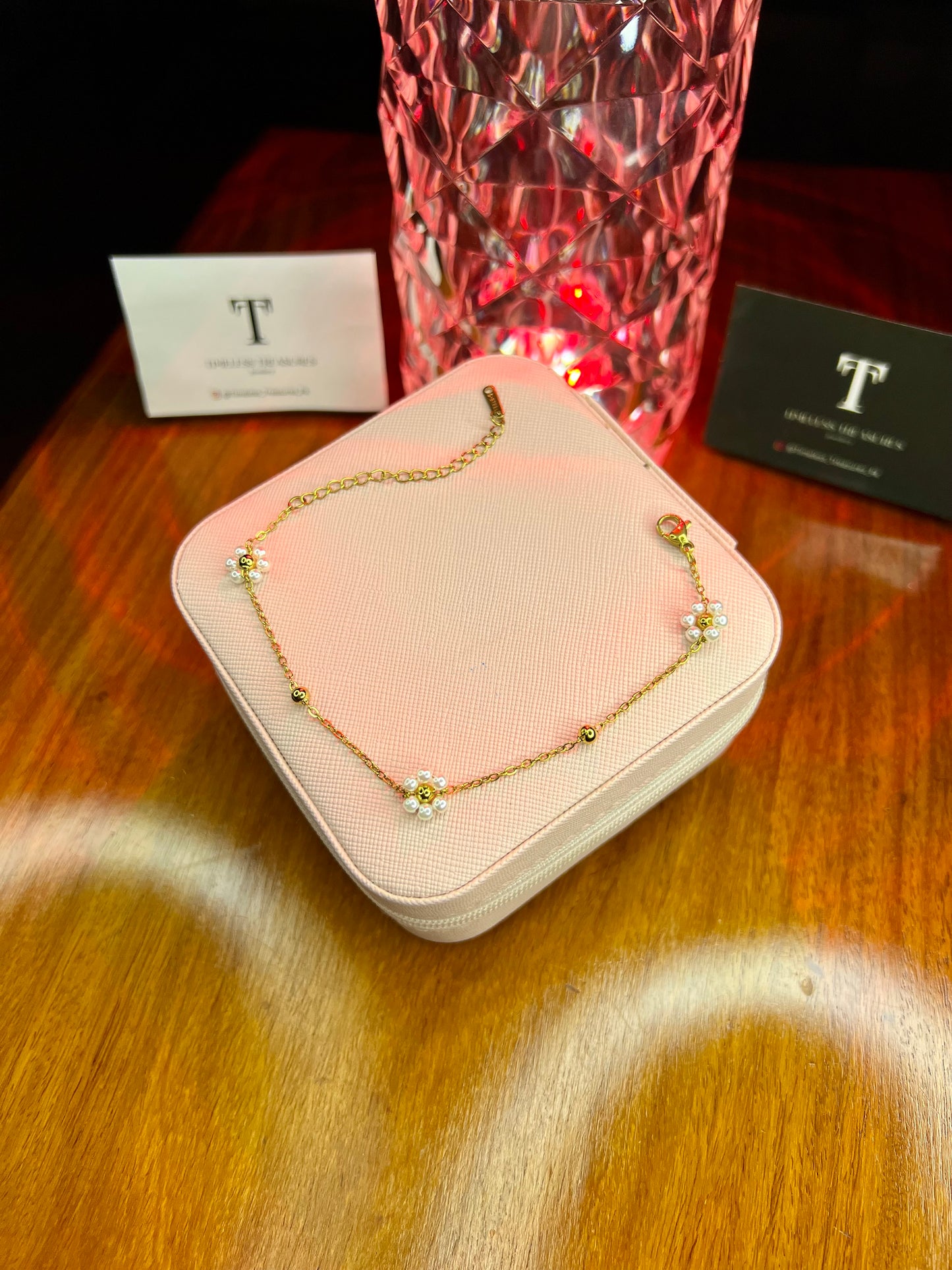 Premium Quality Stainless Steel 18k White Bloom Bracelet