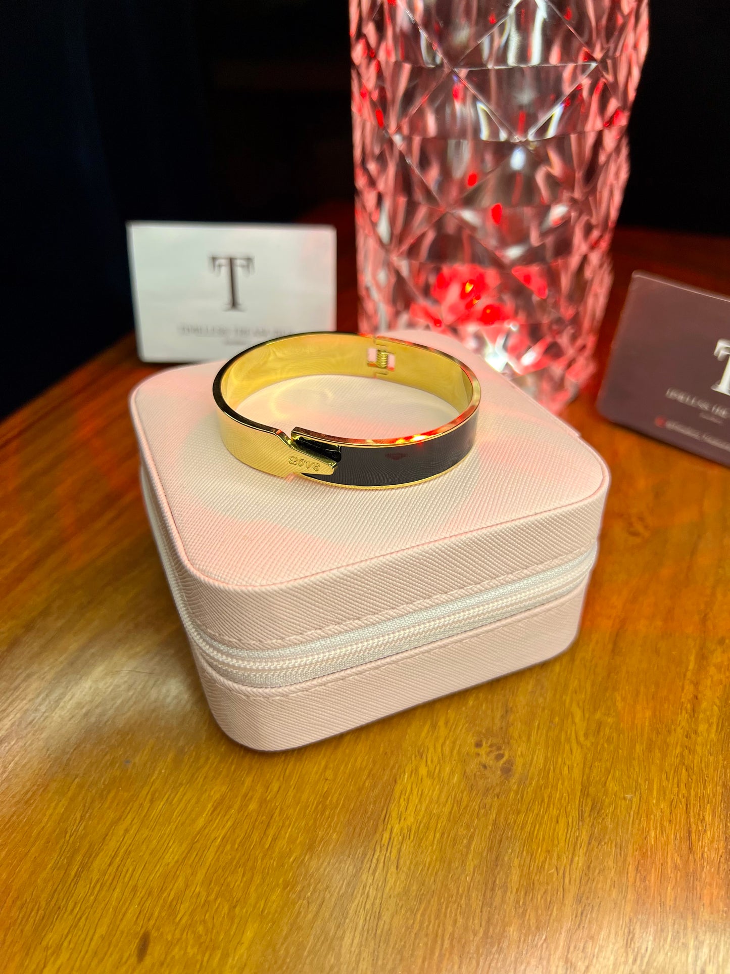 Premium Quality Stainless Steel 18k Gold N Black Arc Handcuff