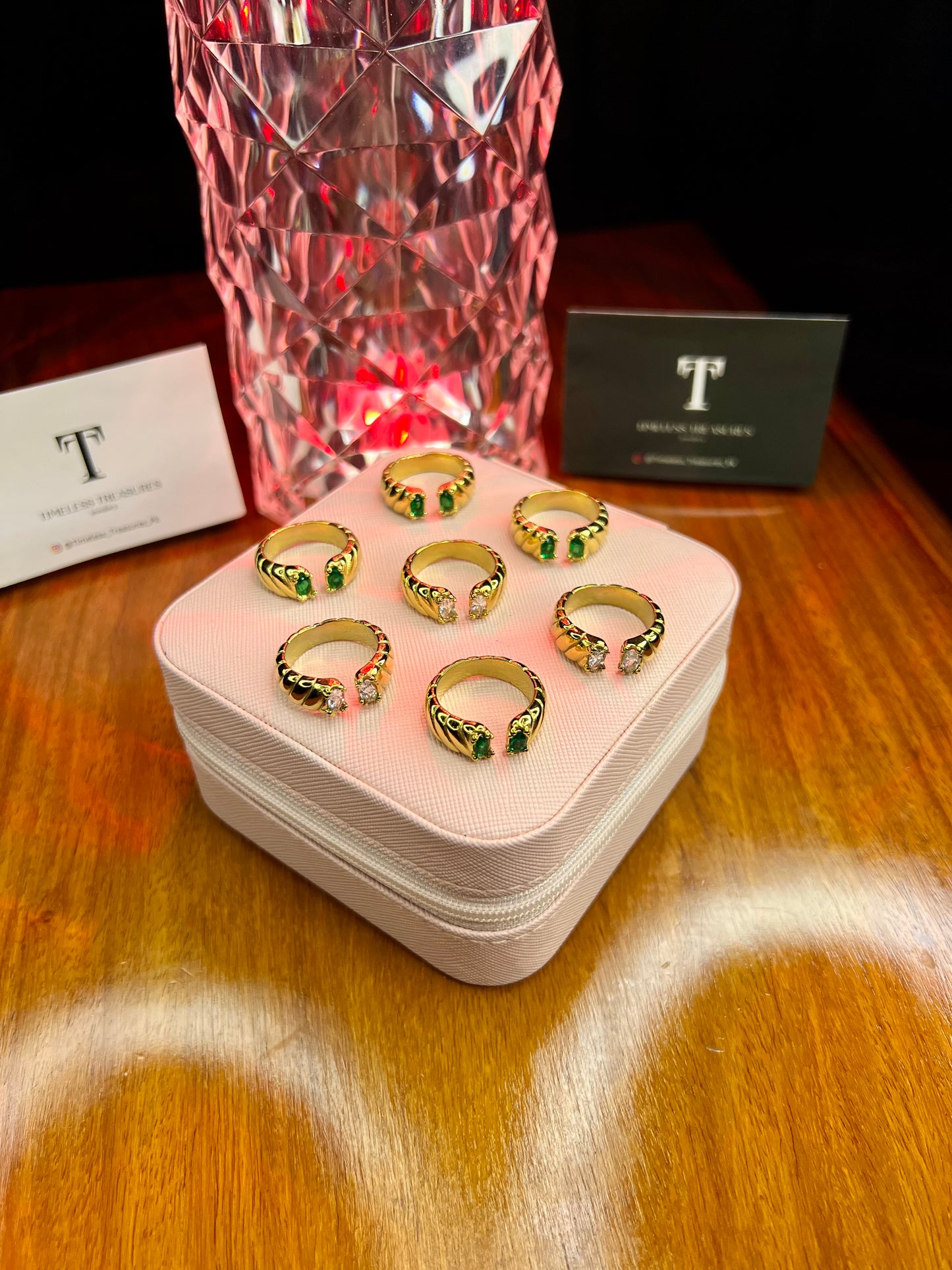 Premium Quality Stainless Steel 18k Starlight Stone Ring