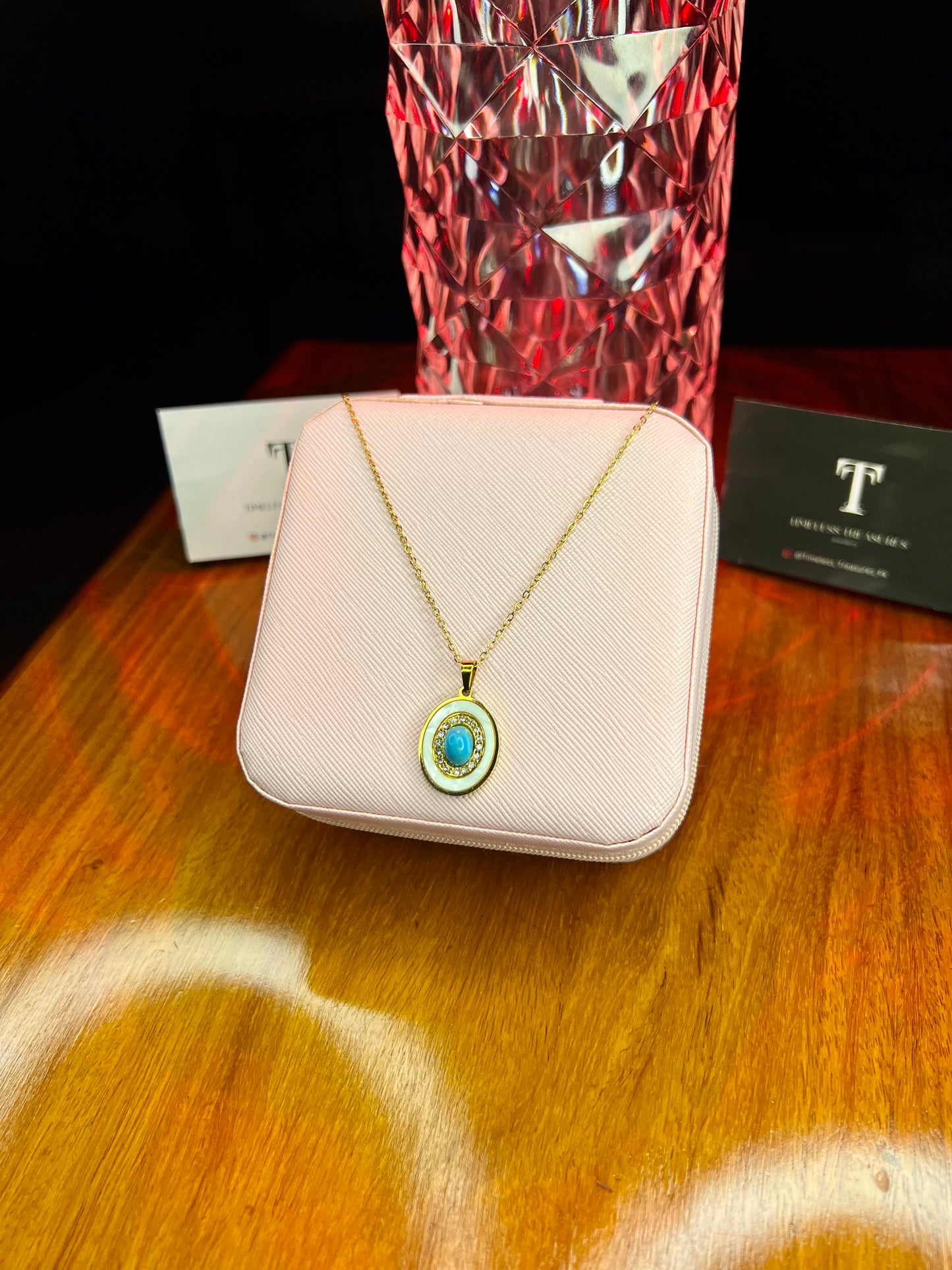 Premium Quality Stainless Steel 18k Turquoise Radiance Necklace