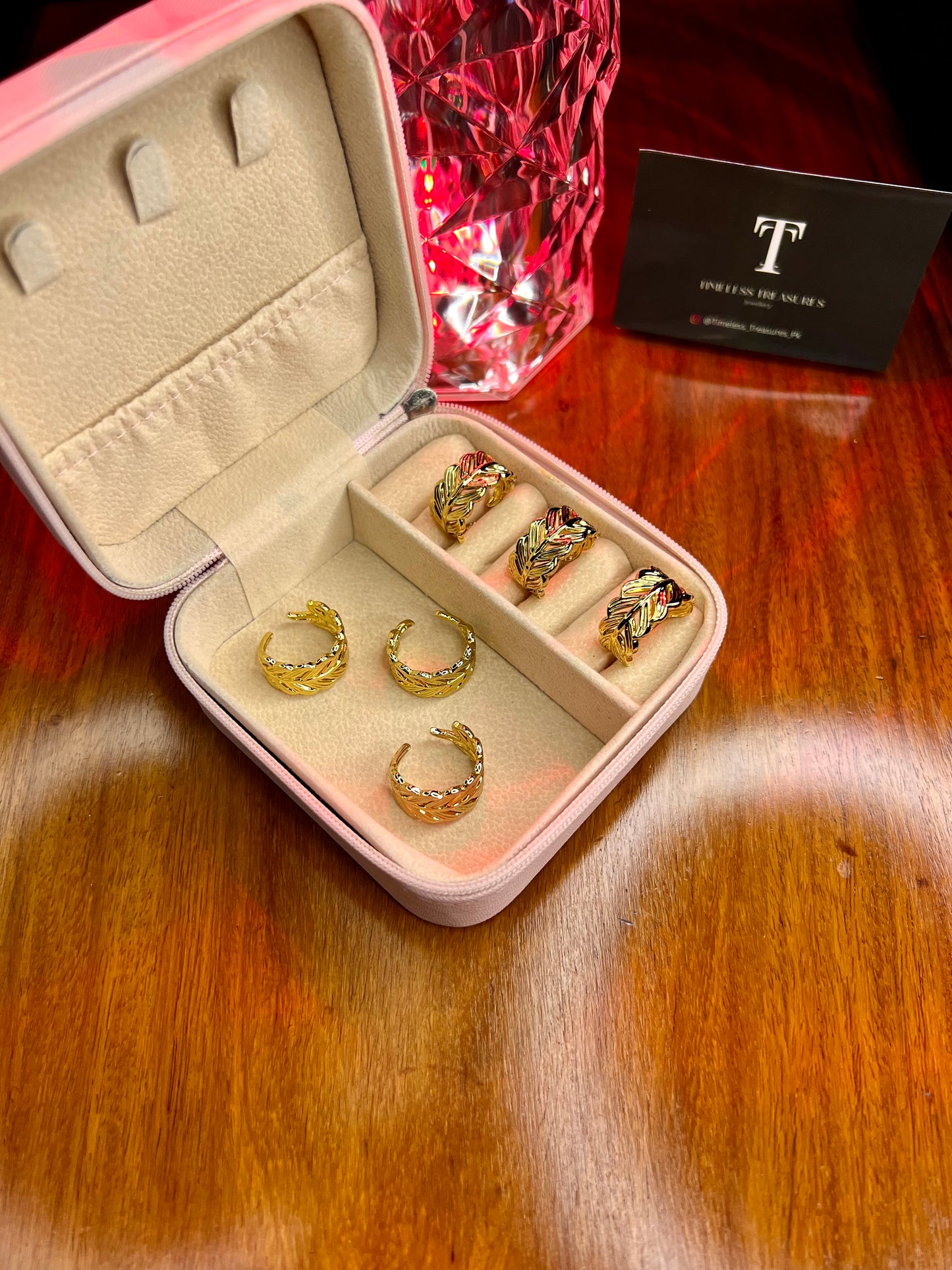 Premium Quality Stainless Steel 18k Leaf Wrap Ring