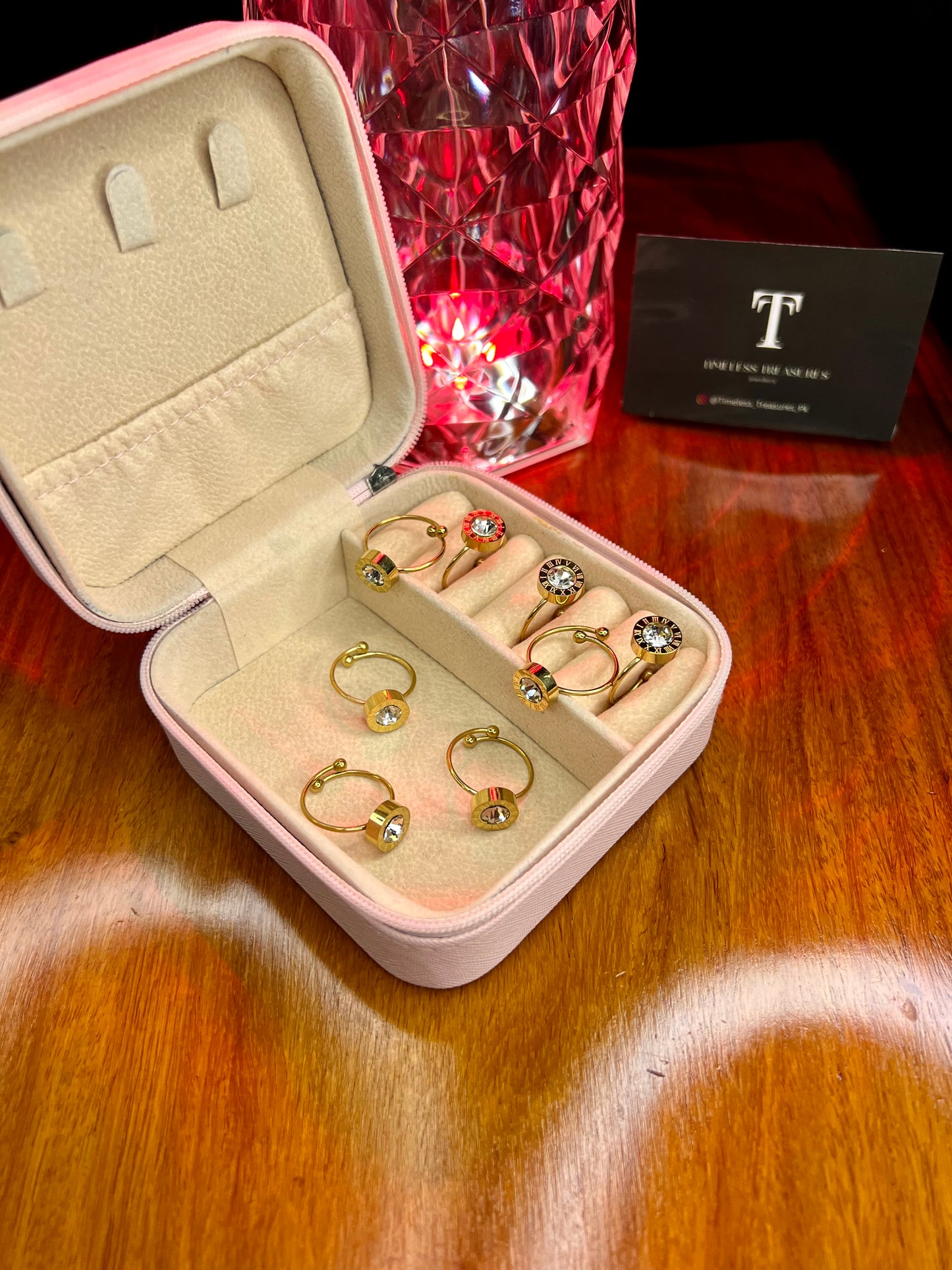 Premium Quality Stainless Steel 18k Roman Stone Ring