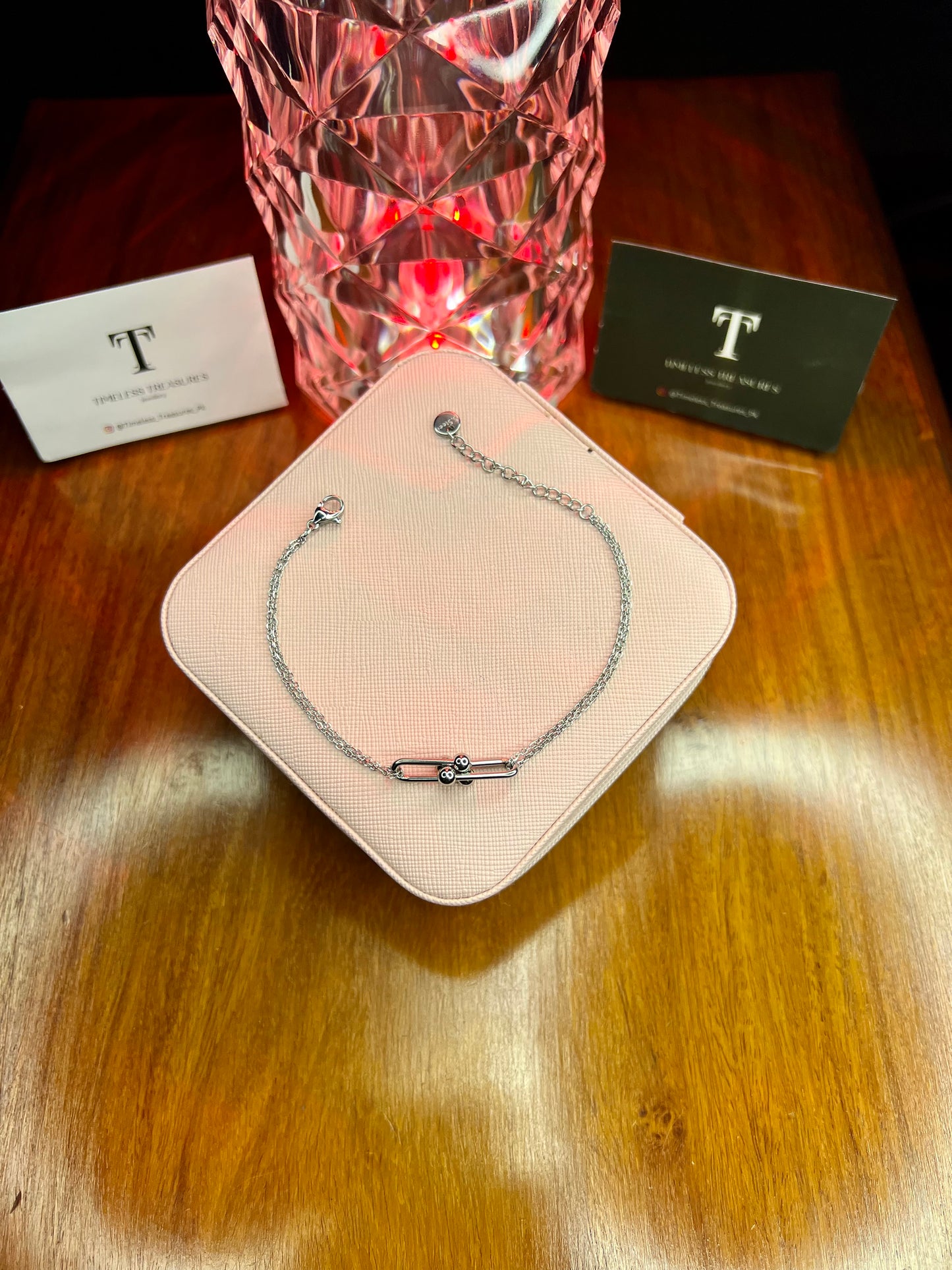 Premium Quality Stainless Steel 18k Link Chain Silver Bracelet