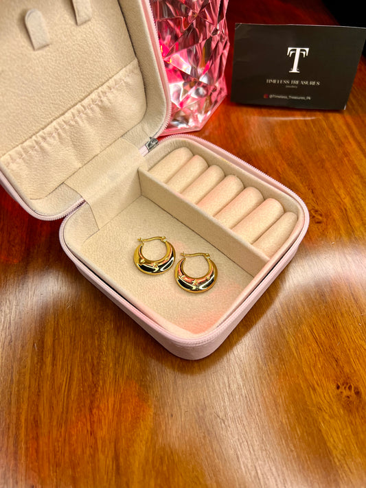 Premium Quality Stainless Steel 18k Star Design Luxury Gold Hoops