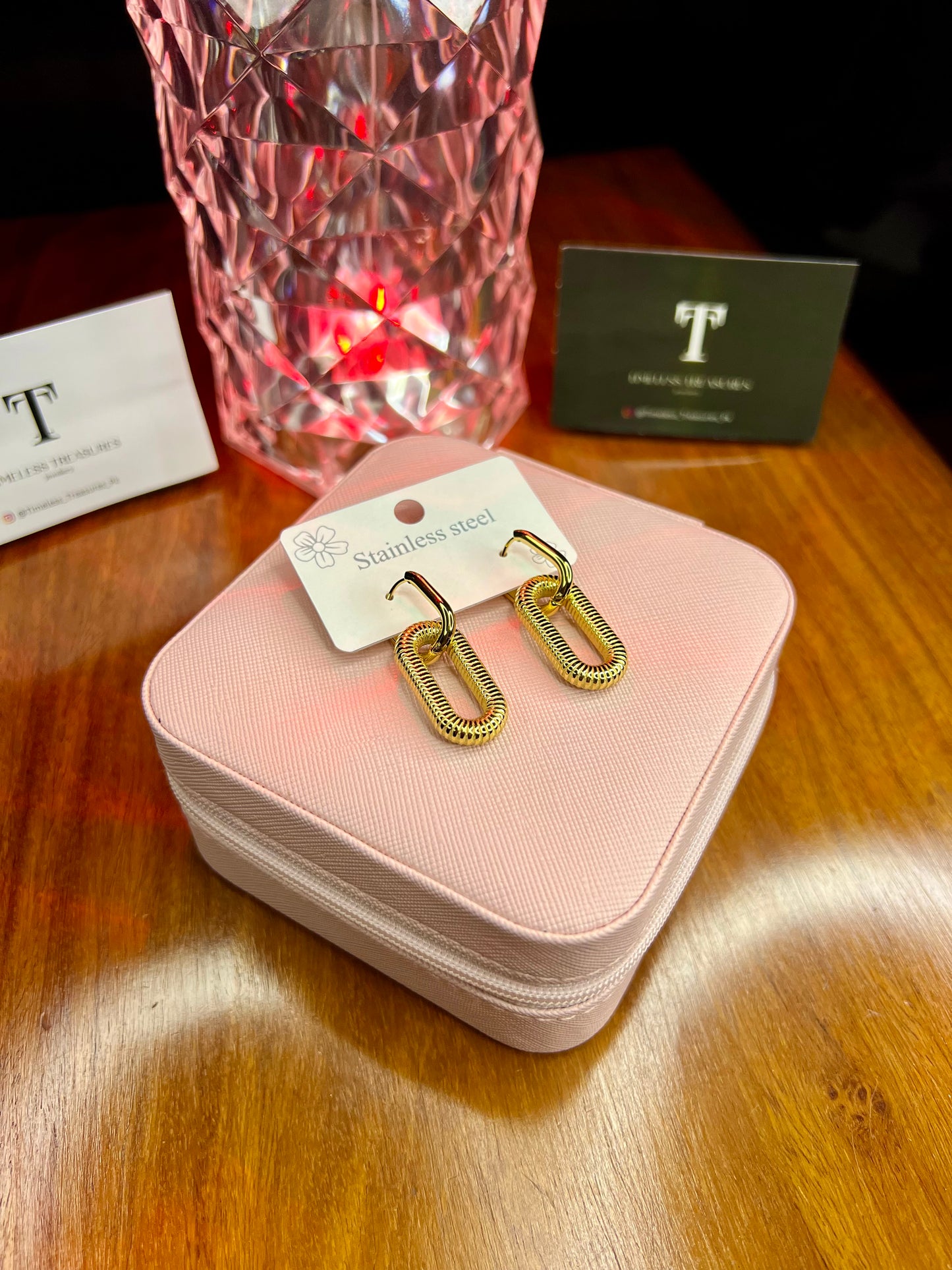 Premium Quality Stainless Steel 18k Luxury Link Earings