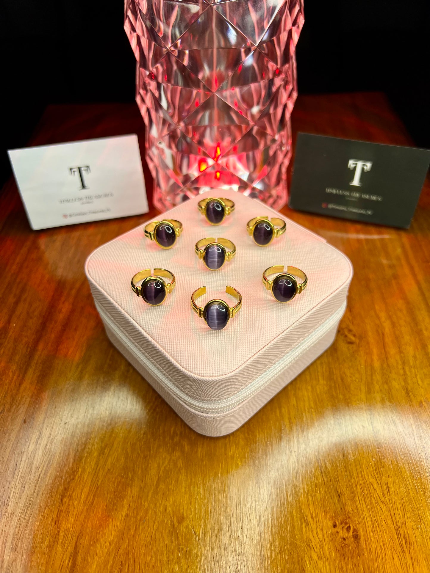 Premium Quality Stainless Steel 18k Purple Stone Ring