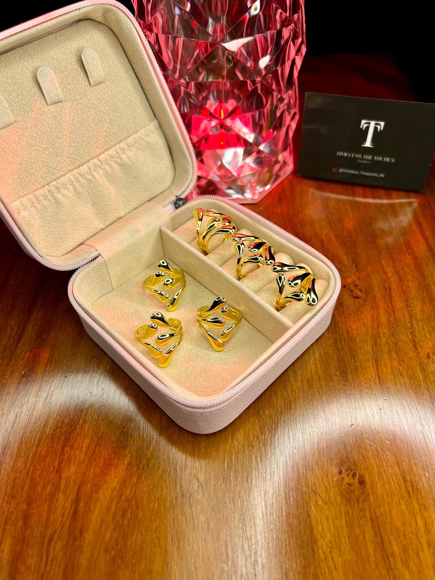 Premium Quality Stainless Steel 18k Crown Flow Ring