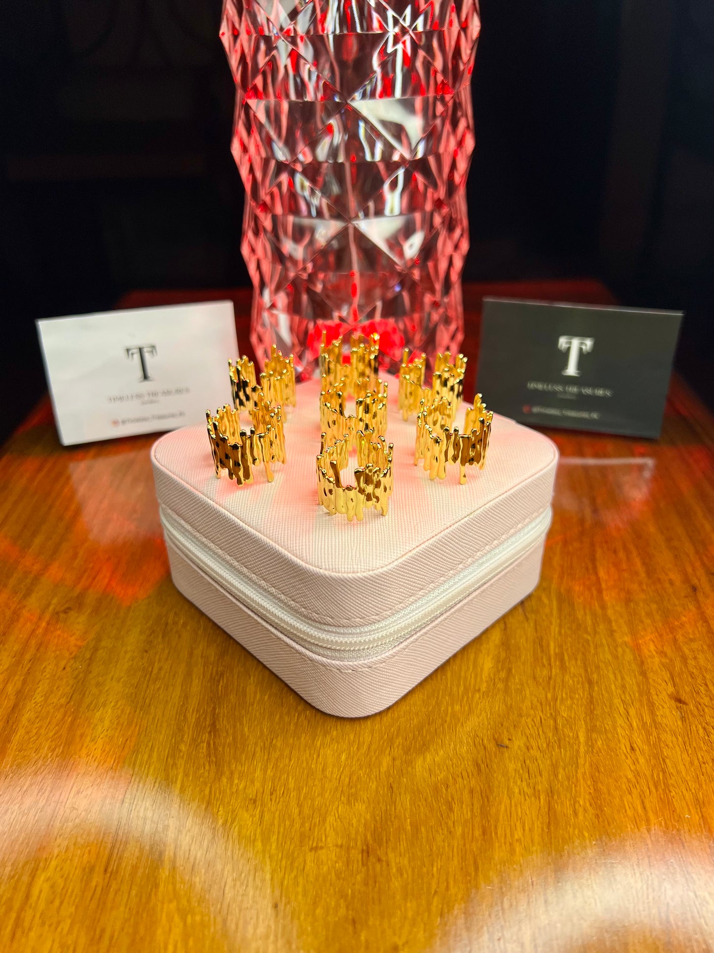 Premium Quality Stainless Steel 18k Auric Wave Gold Ring