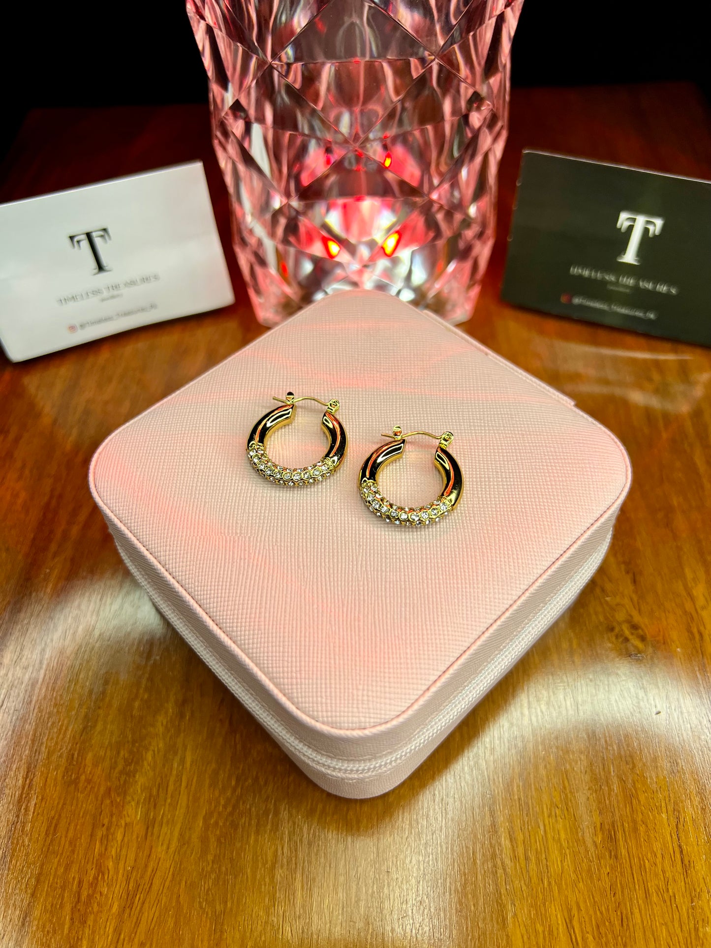 Premium Quality Stainless Steel 18k Zircon Gold Hoops