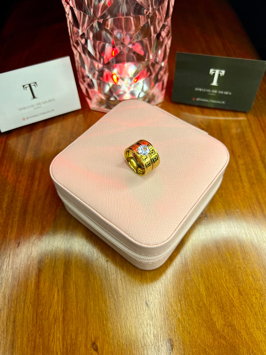 Premium Quality Stainless Steel 18k Versace Double Ring