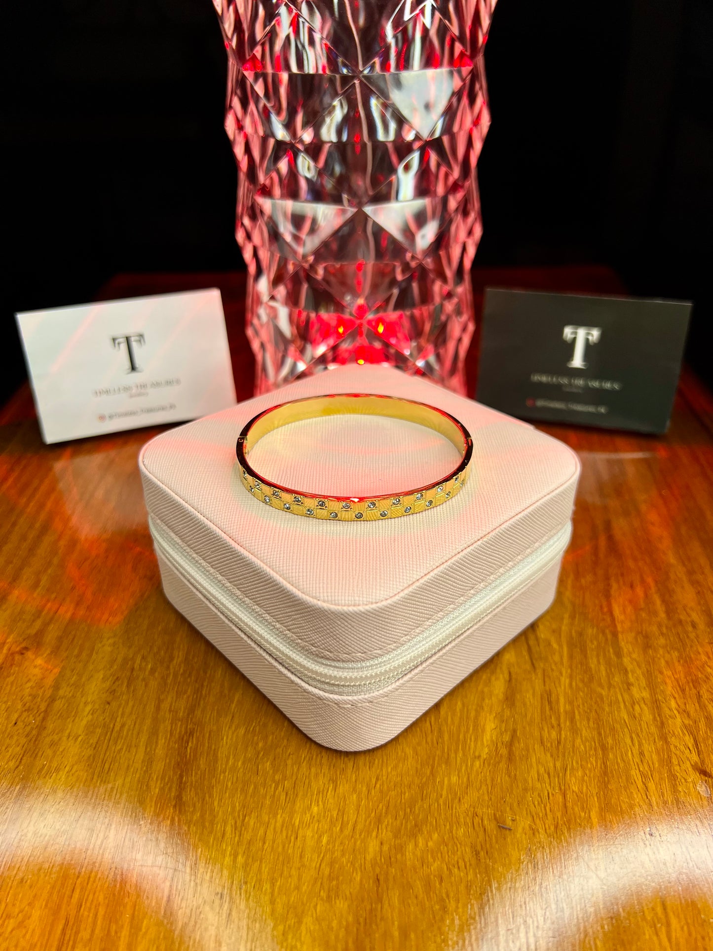 Premium Quality Stainless Steel 18k Crystal Bloom Bangle