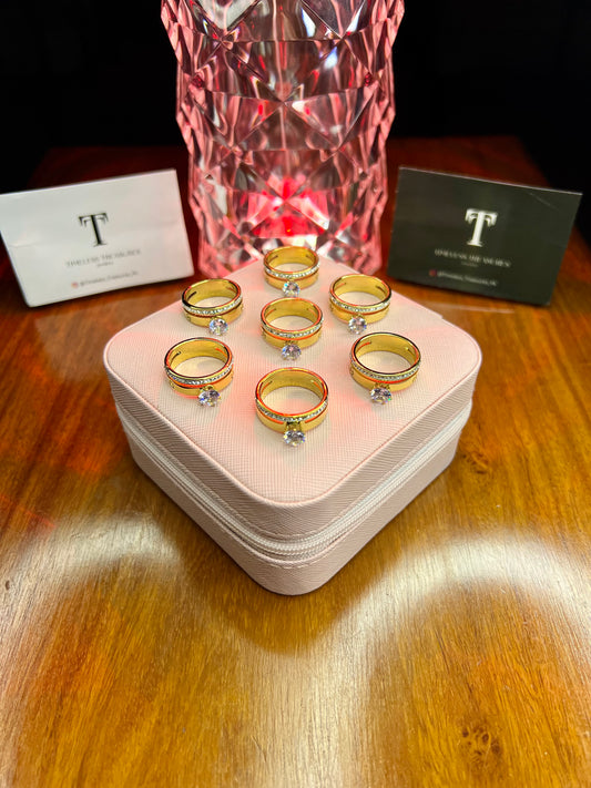 Premium Quality Stainless Steel 18k Stone Cartier Ring