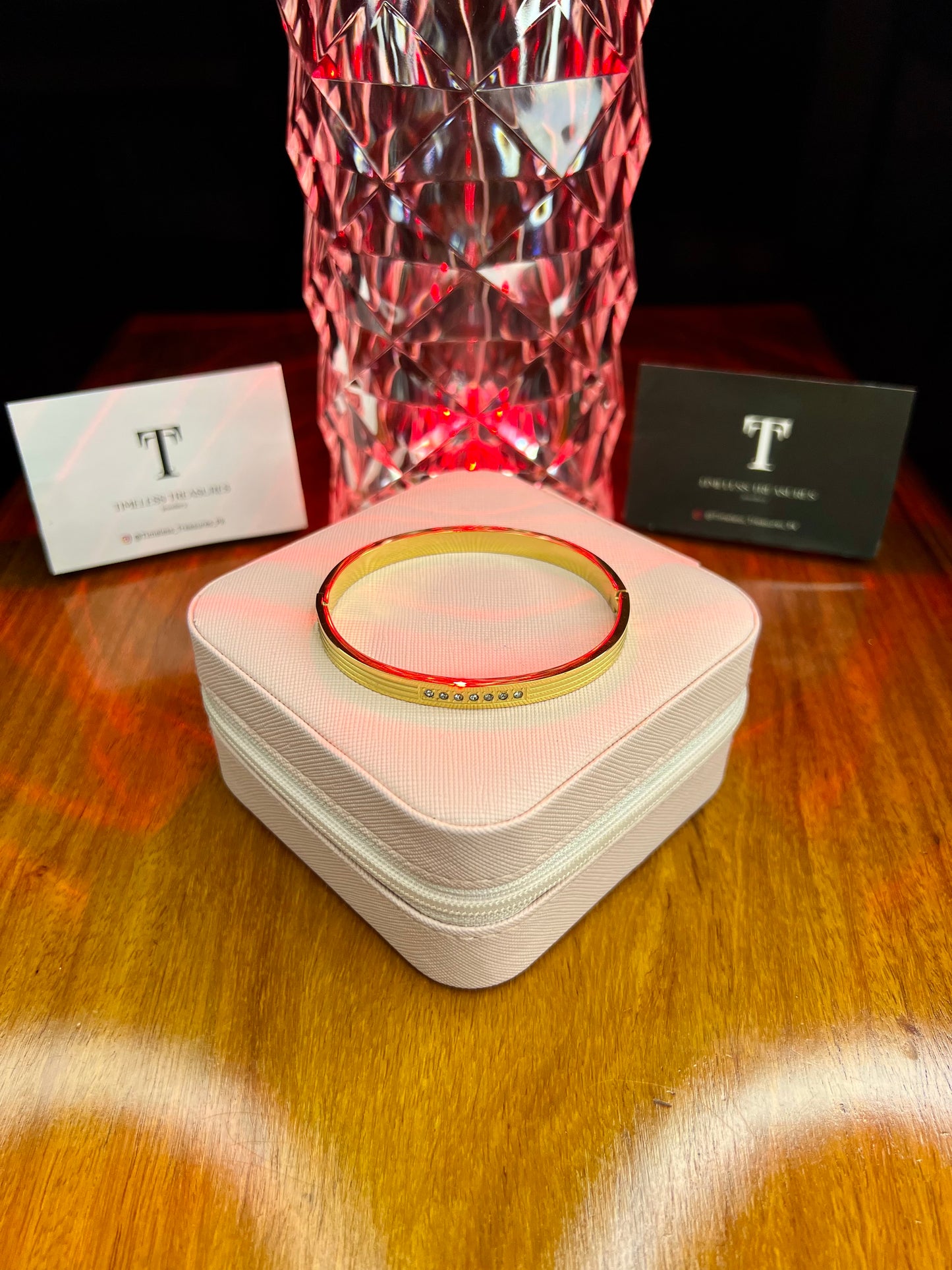 Premium Quality Stainless Steel 18k Stone Symphony Bangle