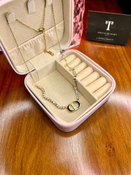 Premium Quality Stainless Steel 18k Dior Stone Necklace