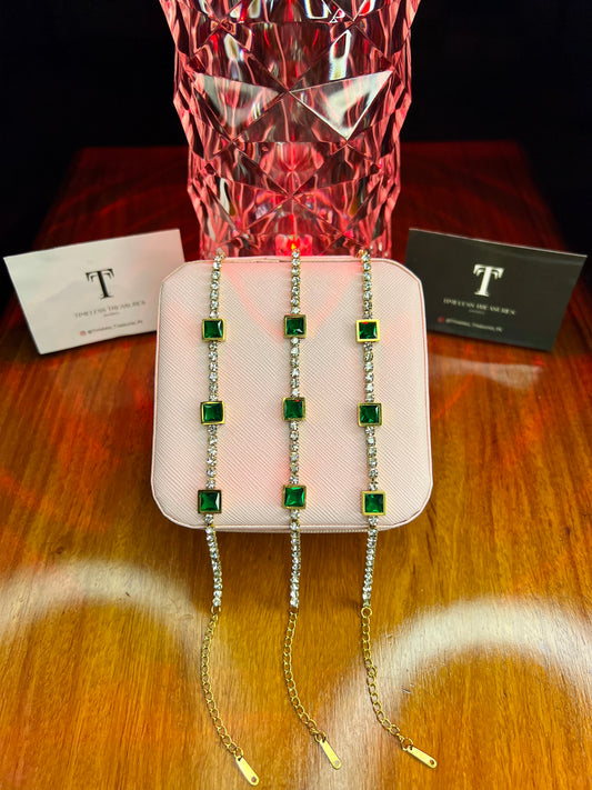 Premium Quality Stainless Steel 18k Emerald Grace Bracelet