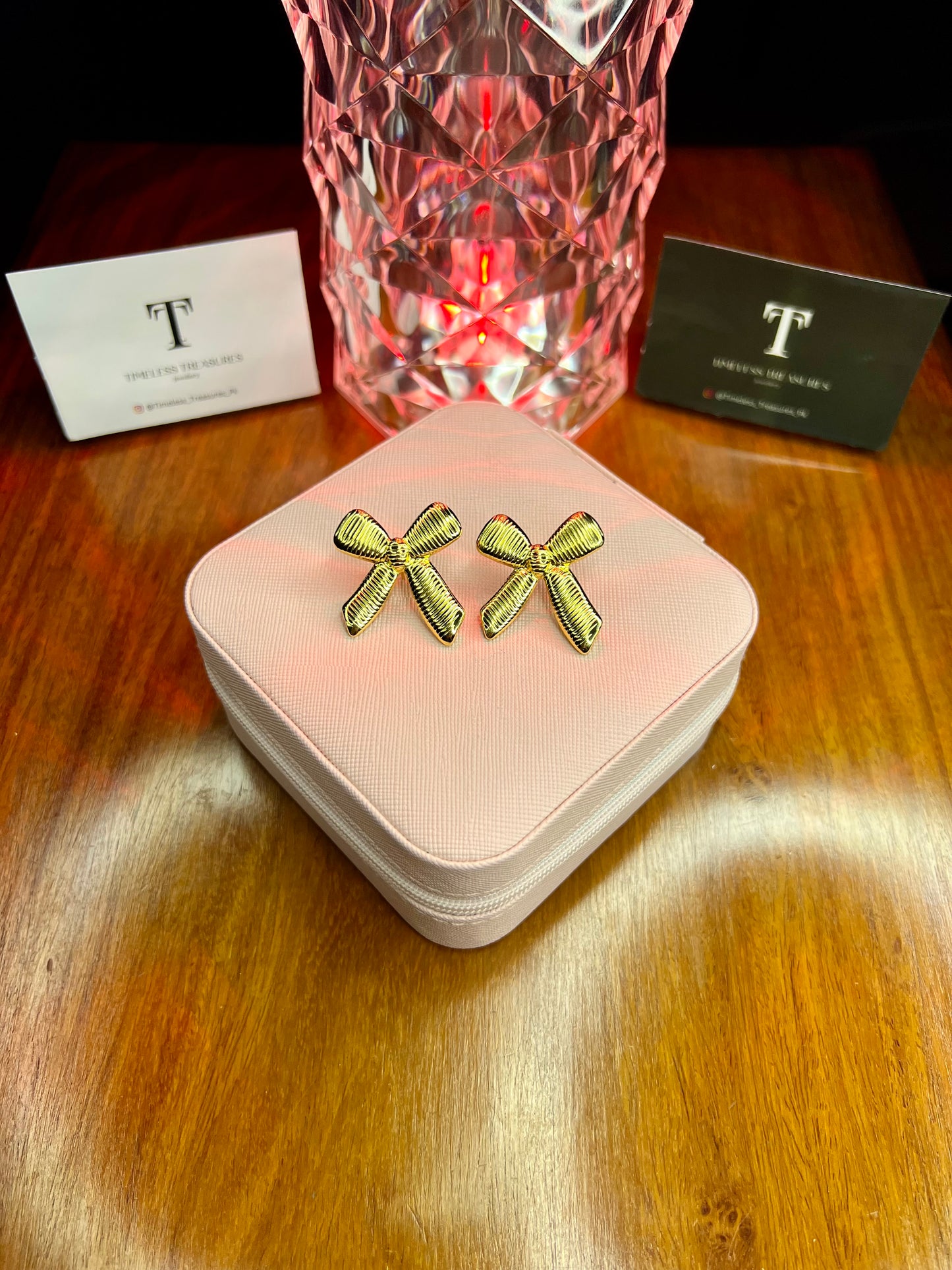 Premium Quality Stainless Steel 18k Large Bow EarStuds