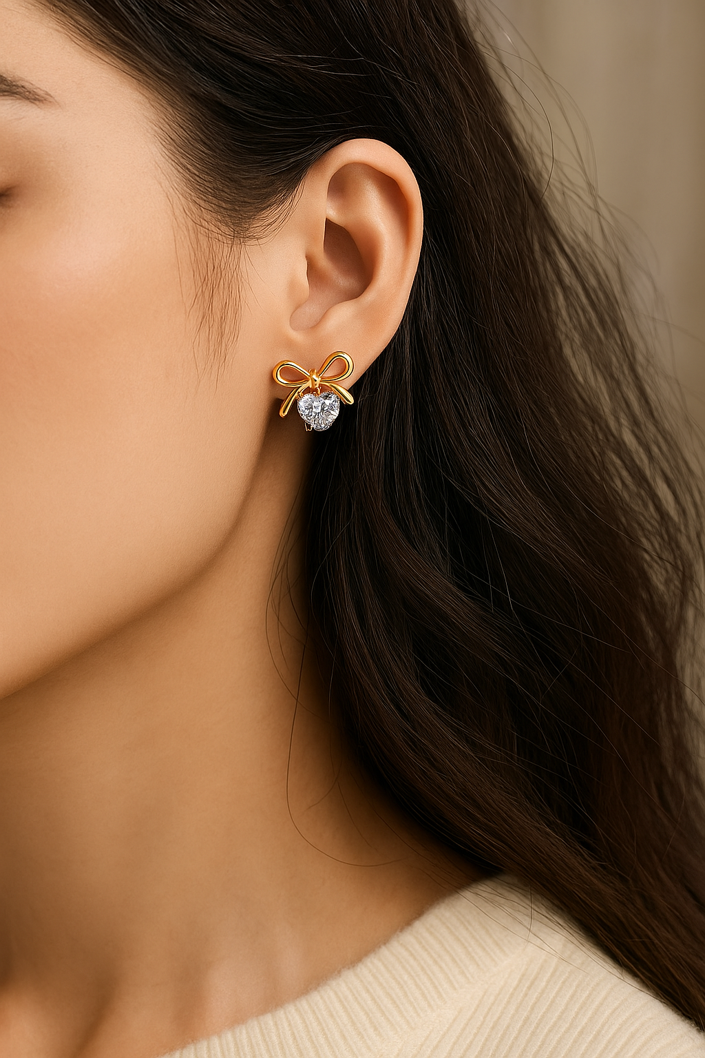 Premium Quality Stainless Steel 18k Lovelace Stone Earrings