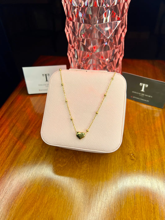 Premium Quality Stainless Steel 18k Golden filled Heart Necklace