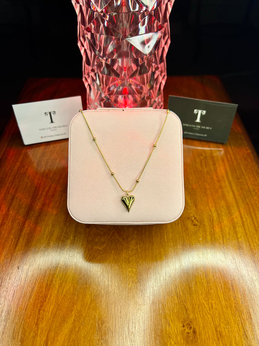 Premium Quality Stainless Steel 18k Golden Heart Necklace