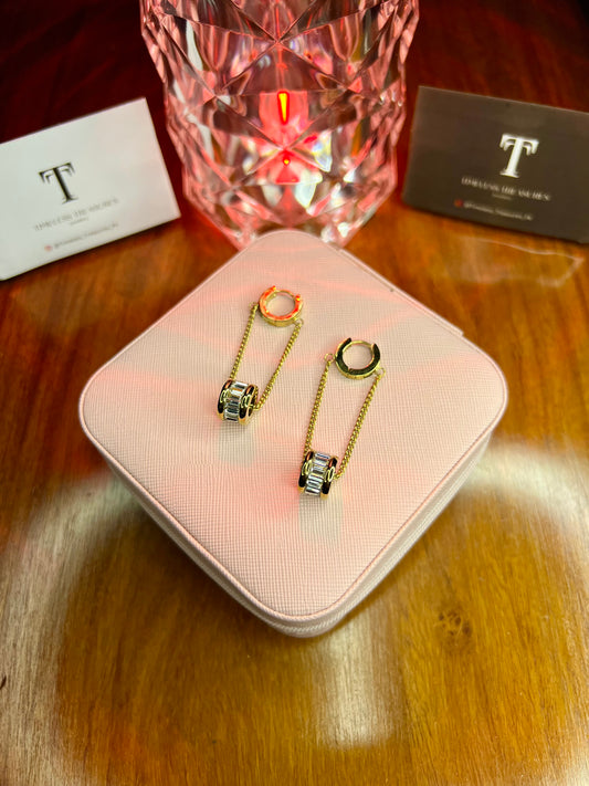 Premium Quality Stainless Steel 18k Drop Stone Luxury Earrings
