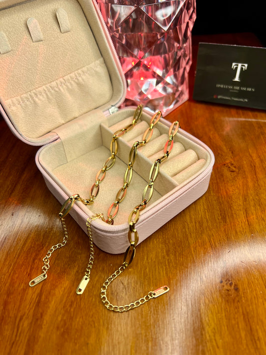 Premium Quality Stainless Steel 18k Link Chain Plain Bracelet