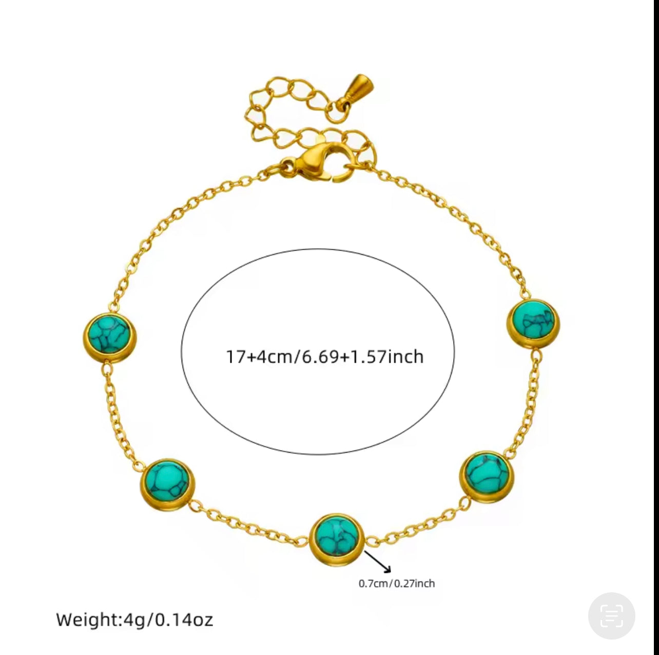 Premium Quality Stainless Steel 18k Blue Pulse 5 Motifs Bracelet