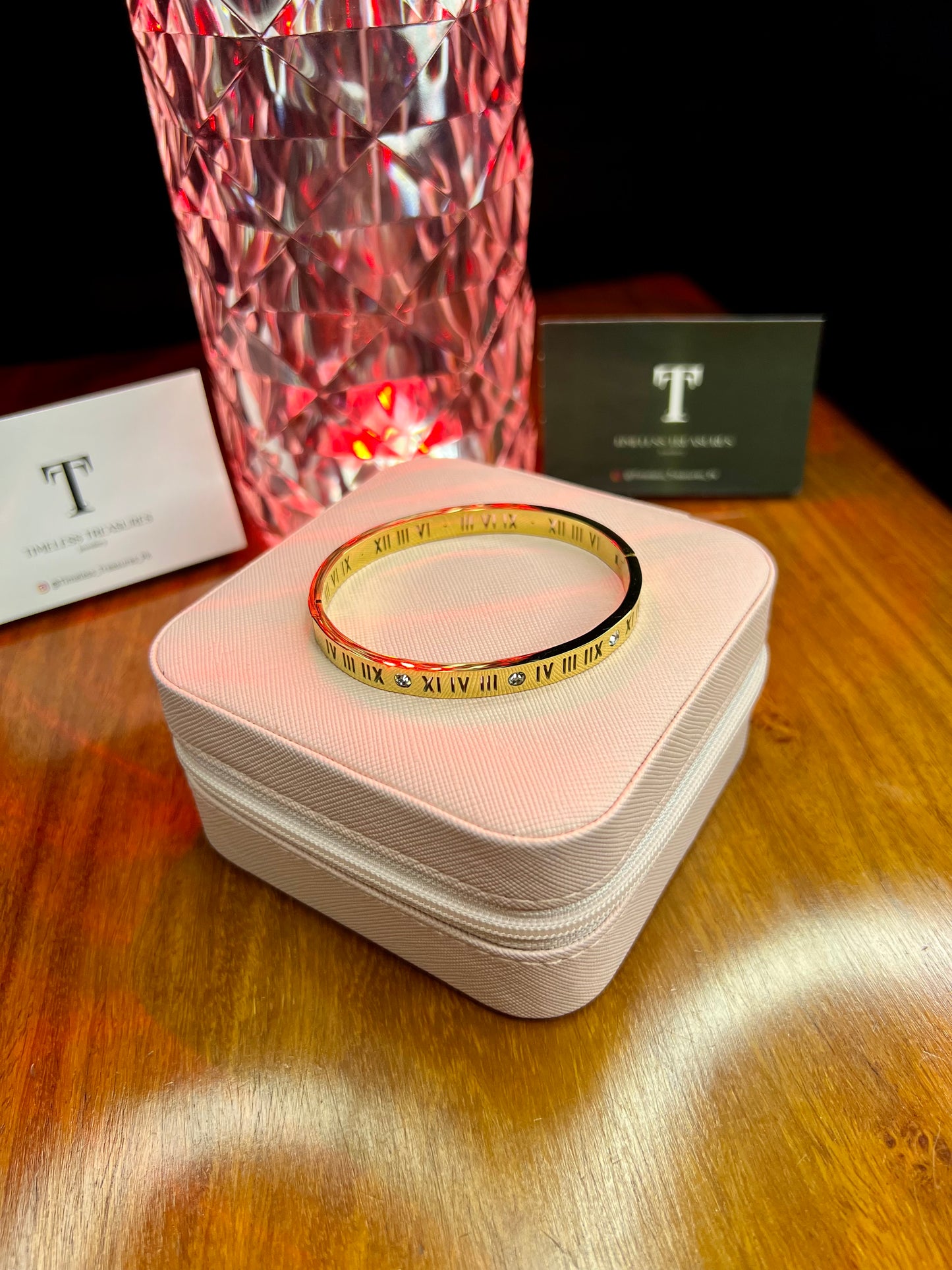 Premium Quality Stainless Steel 18k Roman Stone Handcuff