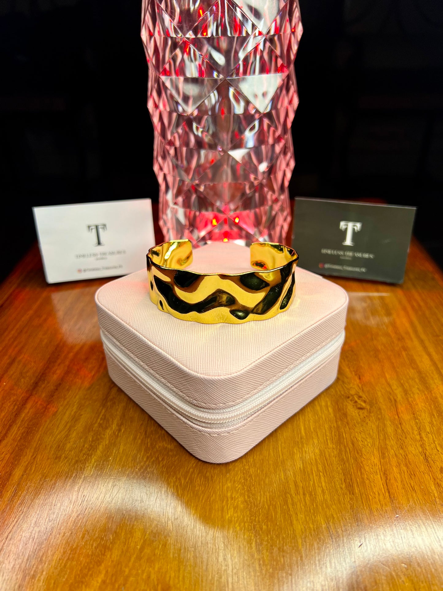 Premium Quality Stainless Steel 18k Gold Plated Anna Open Cuff