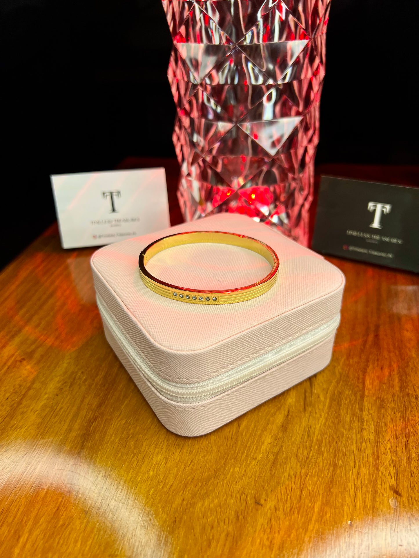 Premium Quality Stainless Steel 18k Stone Symphony Bangle