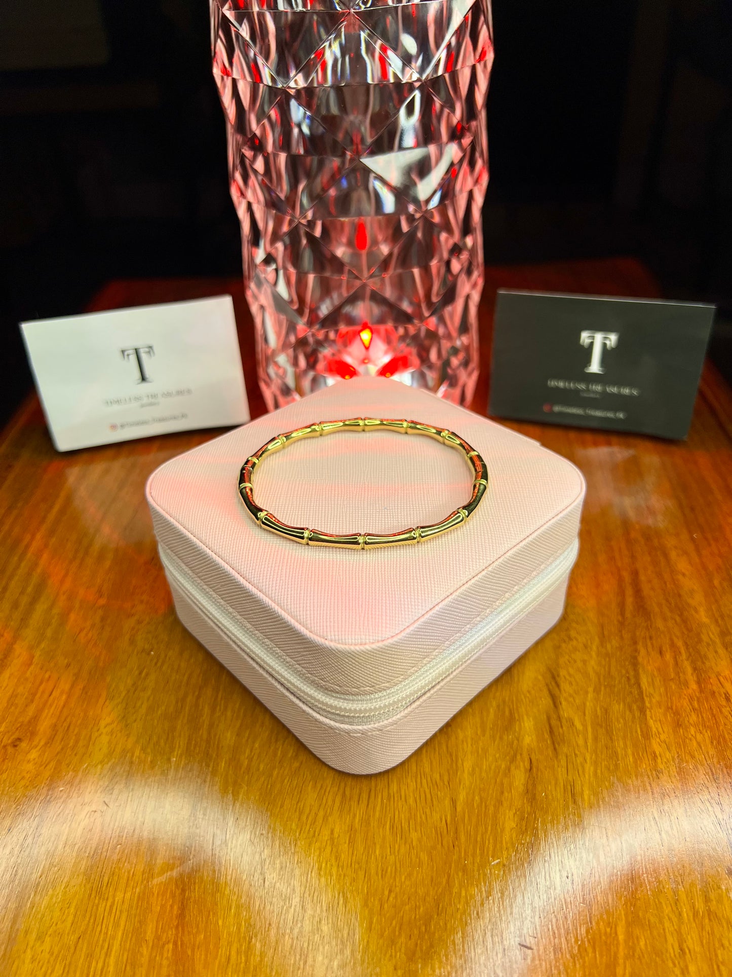 Premium Quality Stainless Steel 18k Golden Bamboo Bangle