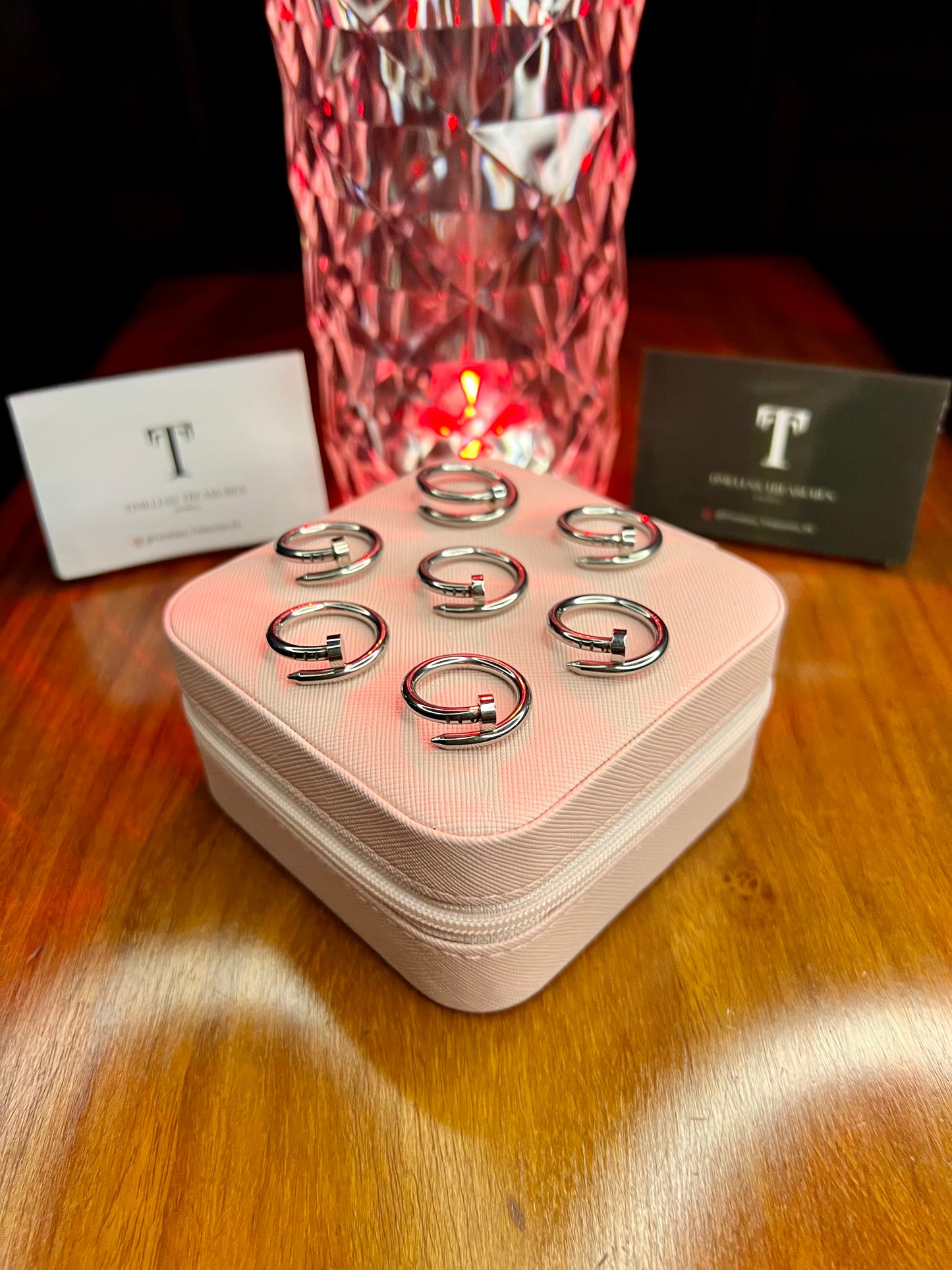 Premium Quality Stainless Steel 18k Silver Nail Ring