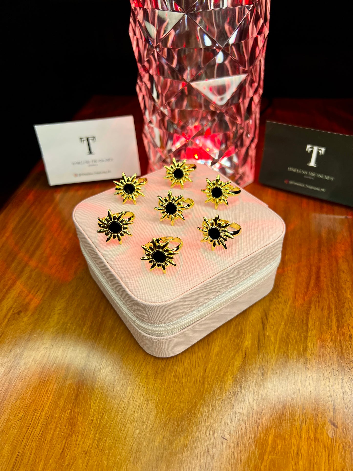 Premium Quality Stainless Steel 18k Golden Eclipse Ring