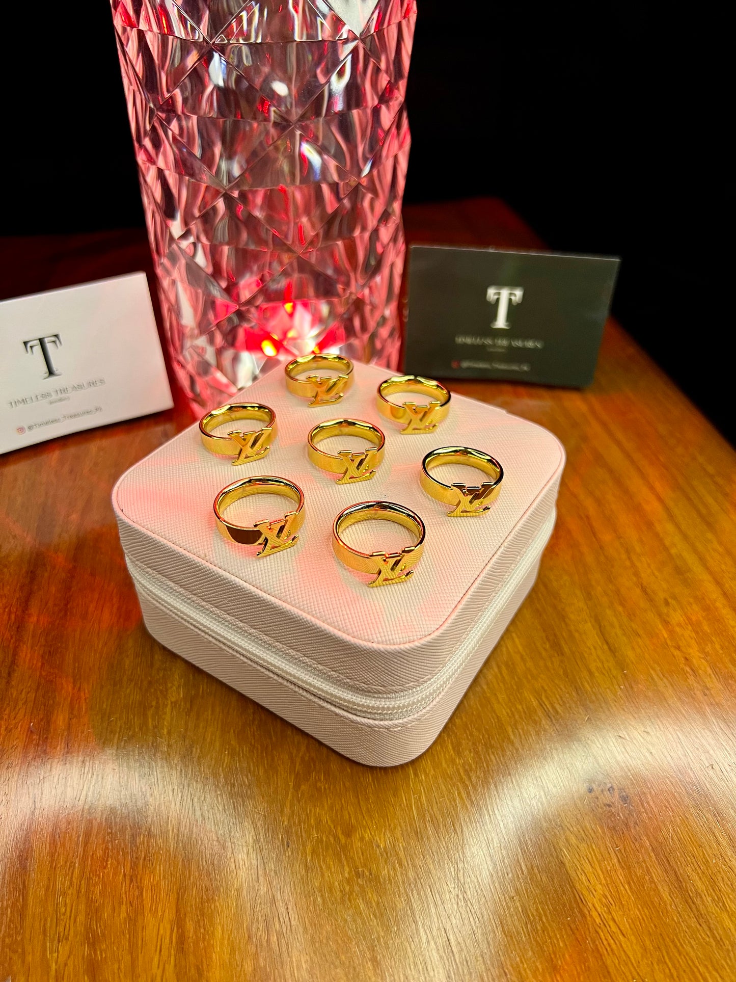 Premium Quality Stainless Steel 18k Lv Gold Ring