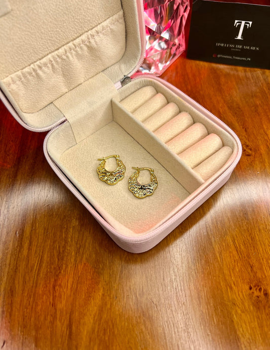 Premium Quality Stainless Steel 18k Vintage Gold Hoops