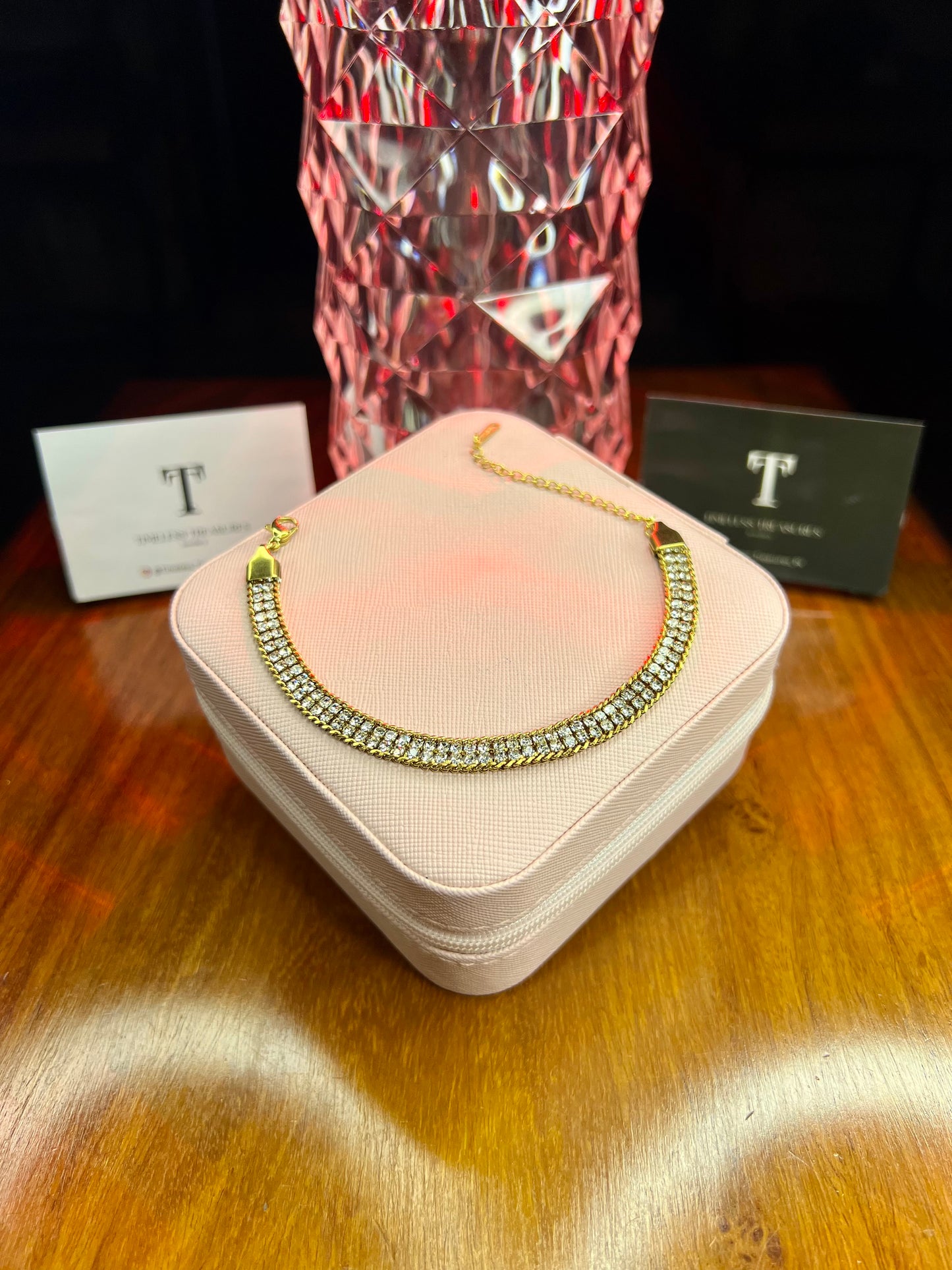 Premium Quality Stainless Steel 18k Double Layer Zircon Braided Bracelet