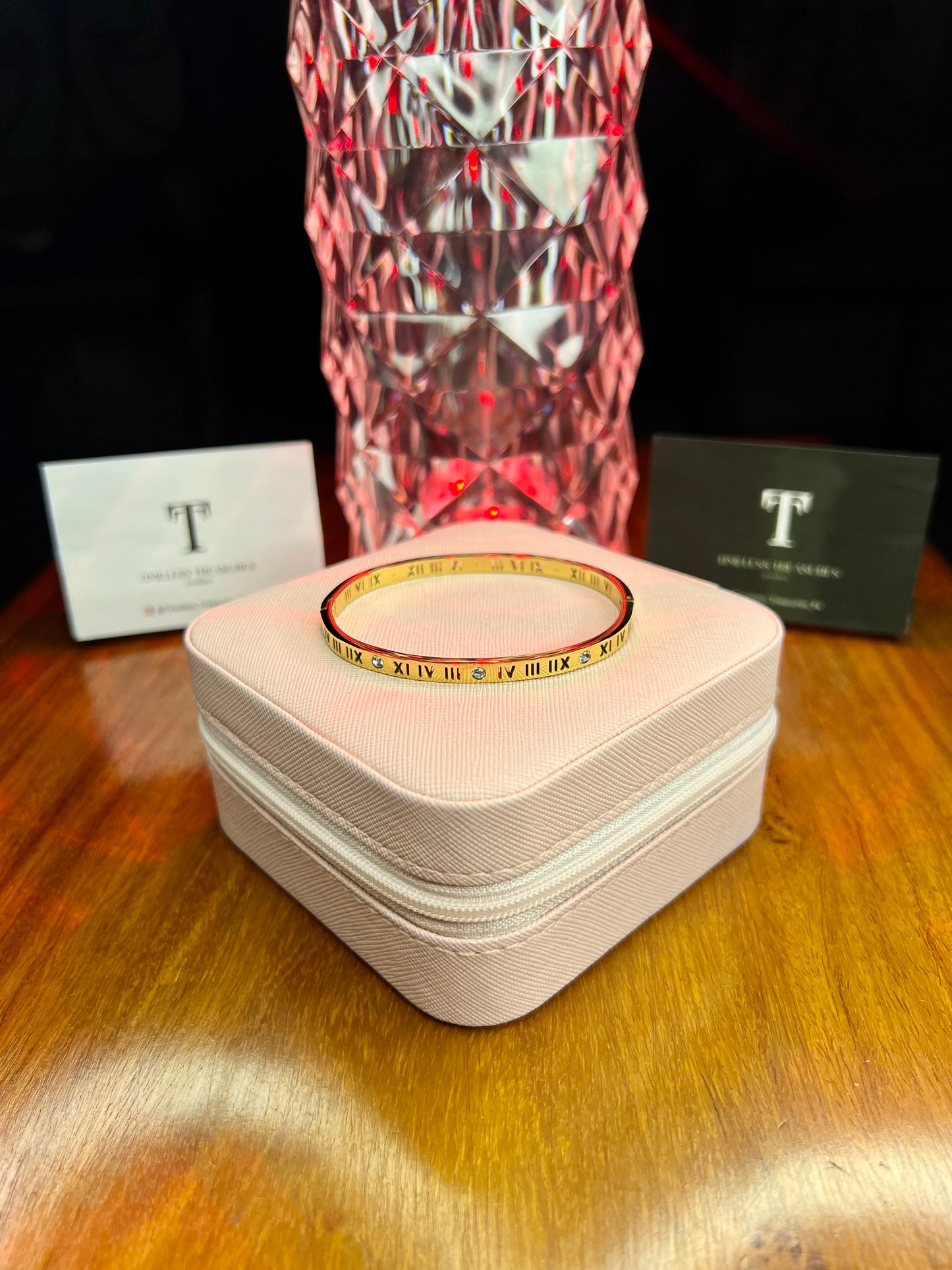 Premium Quality Stainless Steel 18k Roman Stone Handcuff Sleek Version