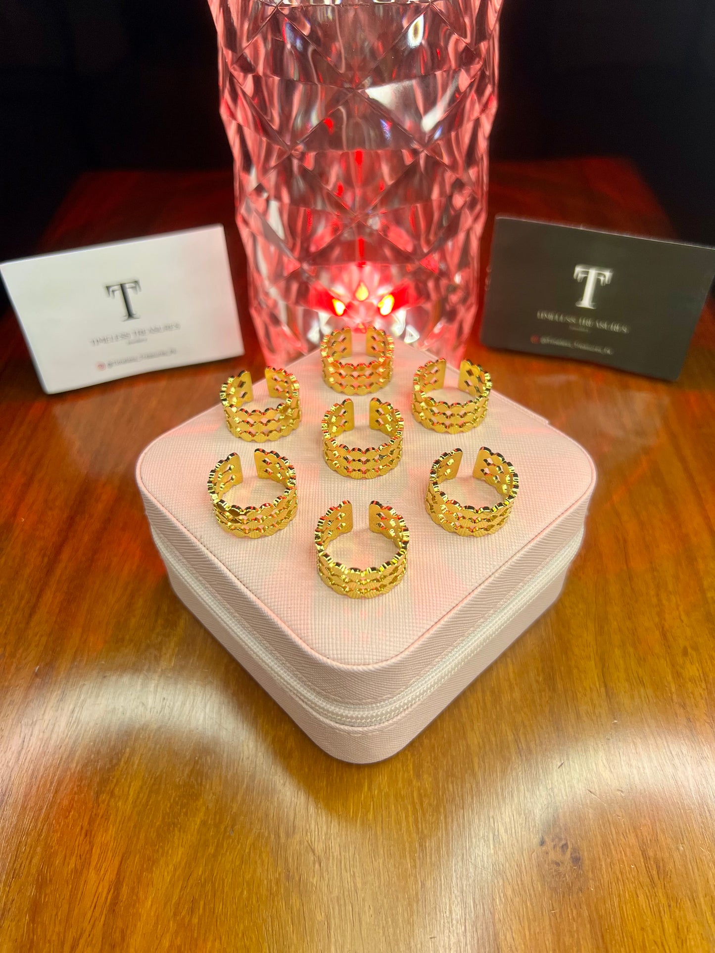 Premium Quality Stainless Steel 18k Textured Gold Ring