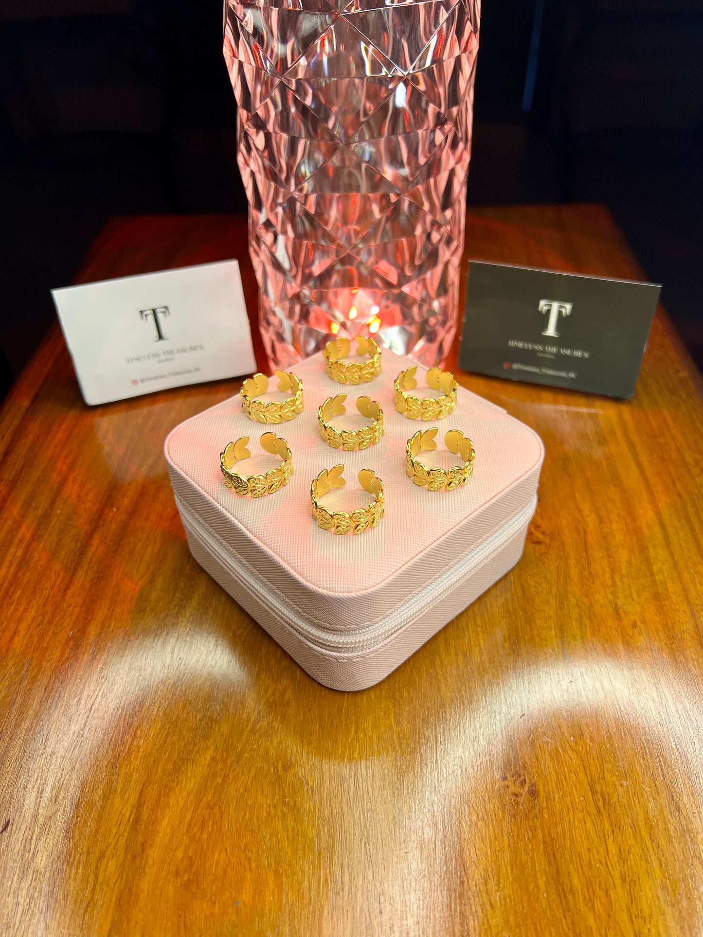 Premium Quality Stainless Steel 18k Leaf Design Ring