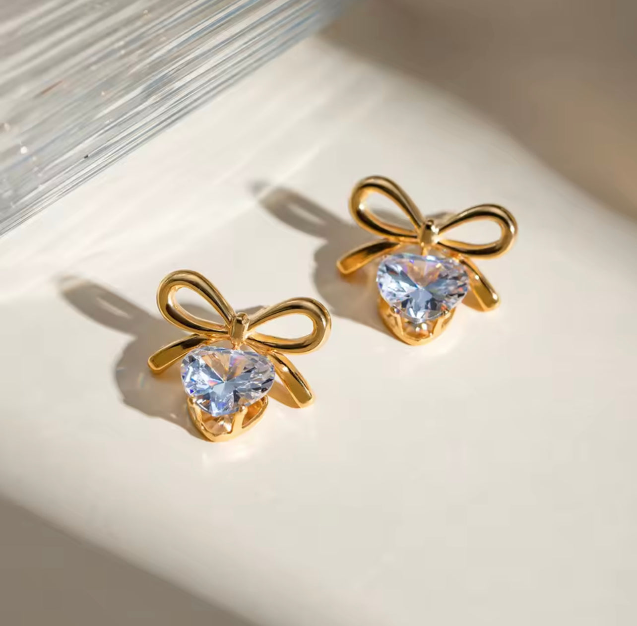 Premium Quality Stainless Steel 18k Lovelace Stone Earrings