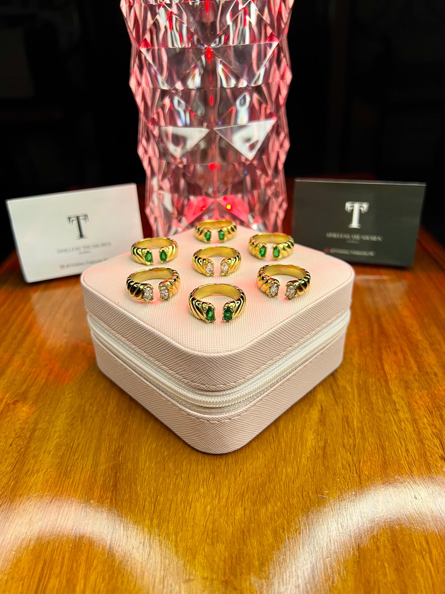 Premium Quality Stainless Steel 18k Starlight Stone Ring