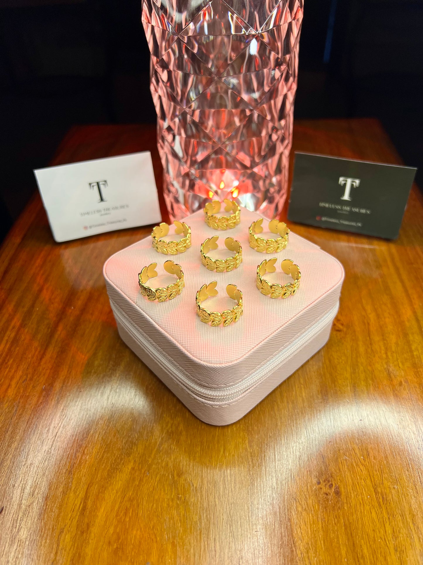 Premium Quality Stainless Steel 18k Leaf Design Ring