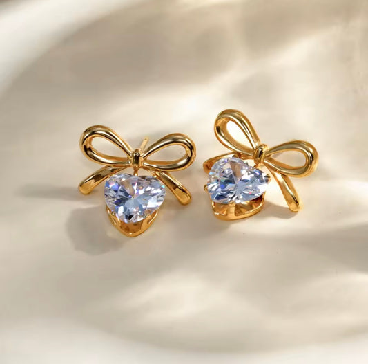 Premium Quality Stainless Steel 18k Lovelace Stone Earrings