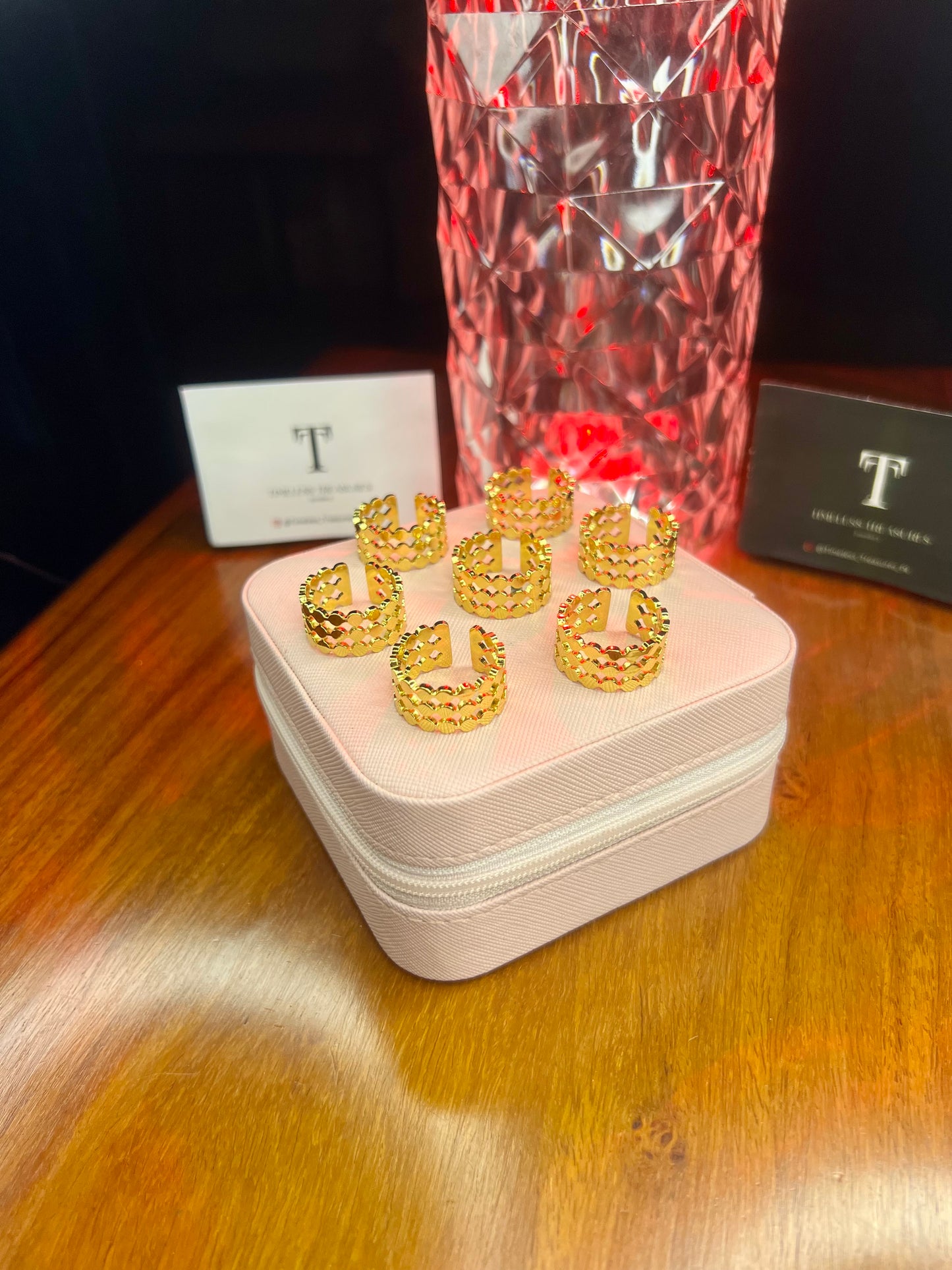 Premium Quality Stainless Steel 18k Textured Gold Ring