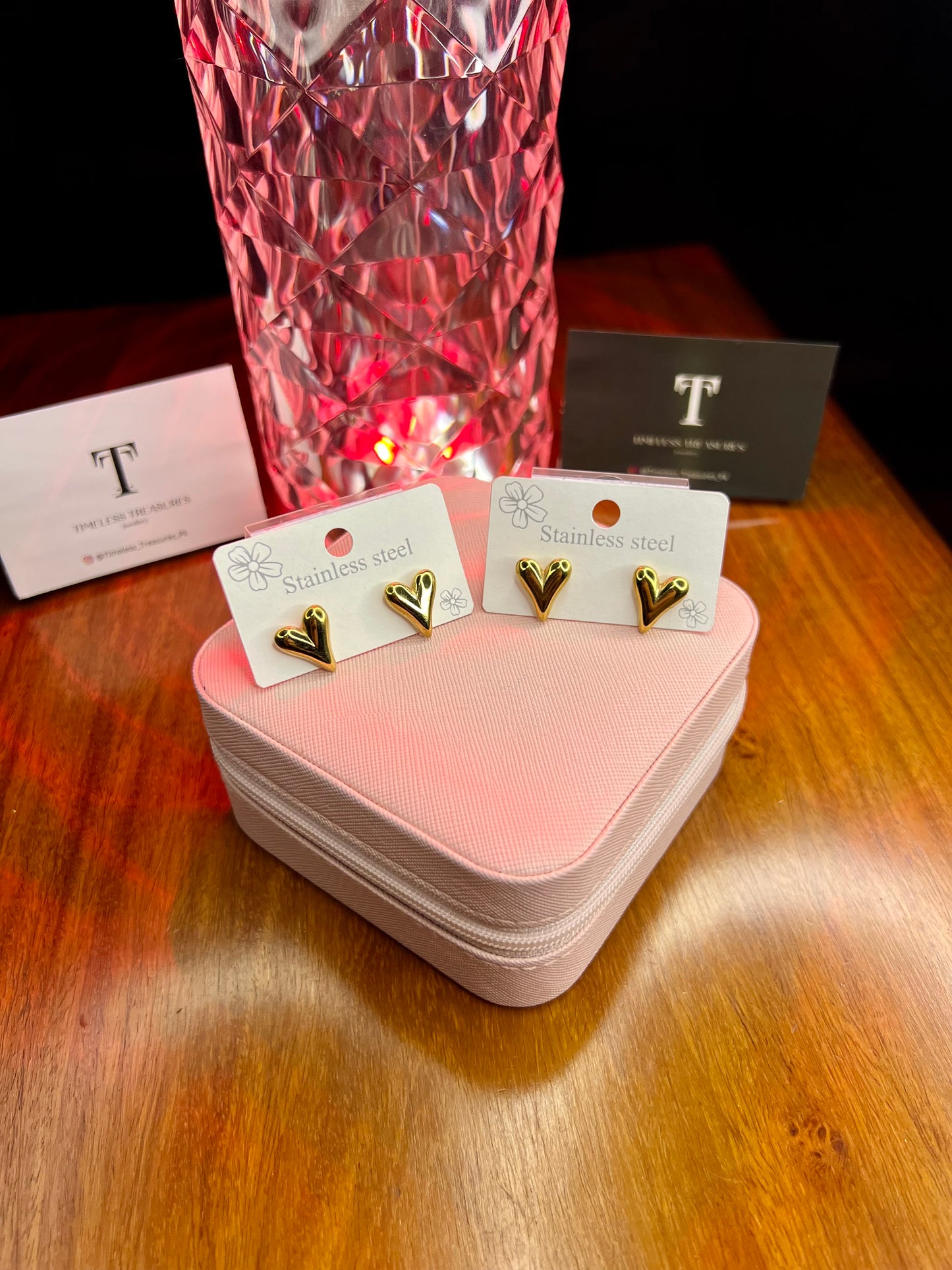 Premium Quality Stainless Steel 18k Gold Heart Earrings