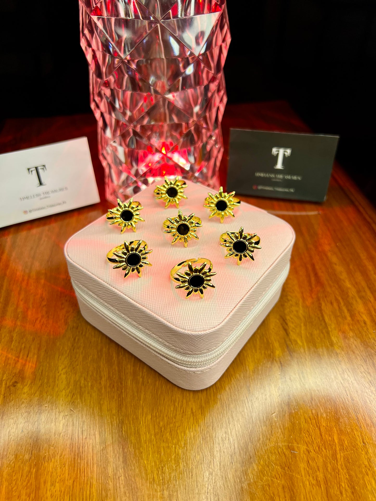 Premium Quality Stainless Steel 18k Golden Eclipse Ring