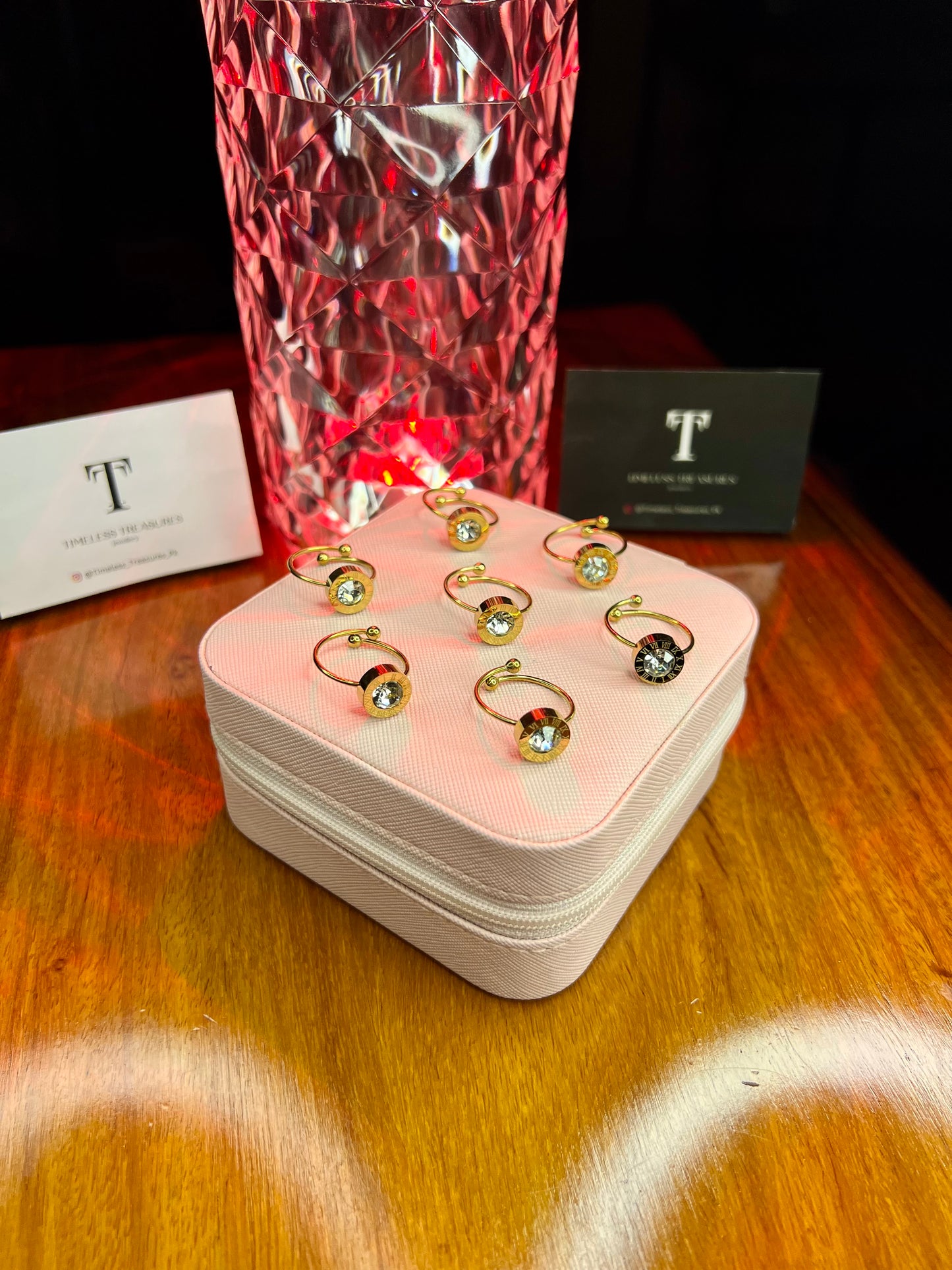 Premium Quality Stainless Steel 18k Roman Stone Ring