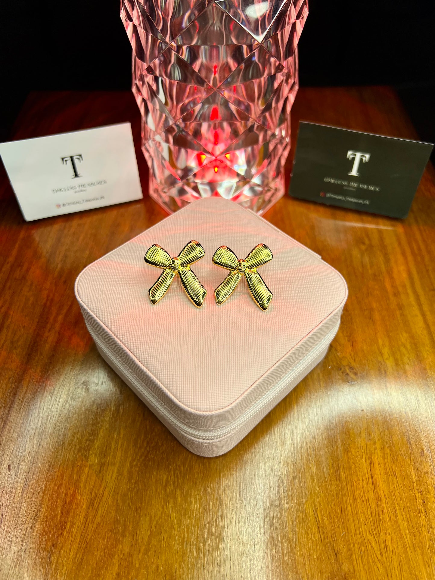 Premium Quality Stainless Steel 18k Large Bow EarStuds