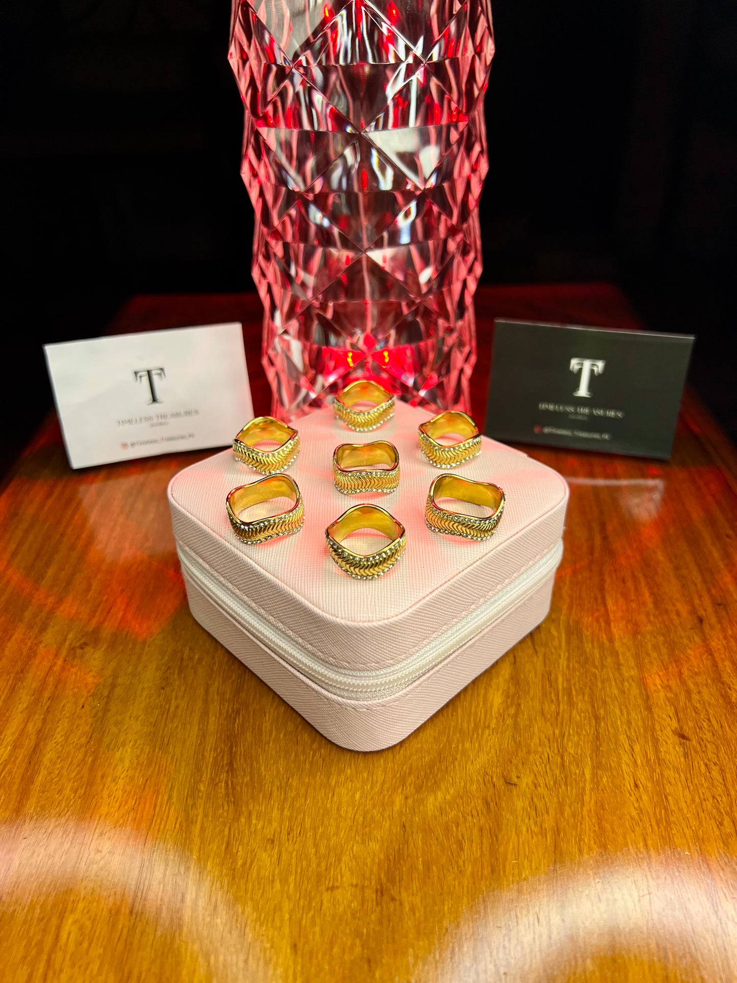 Premium Quality Stainless Steel 18k Golden Sparkle Band