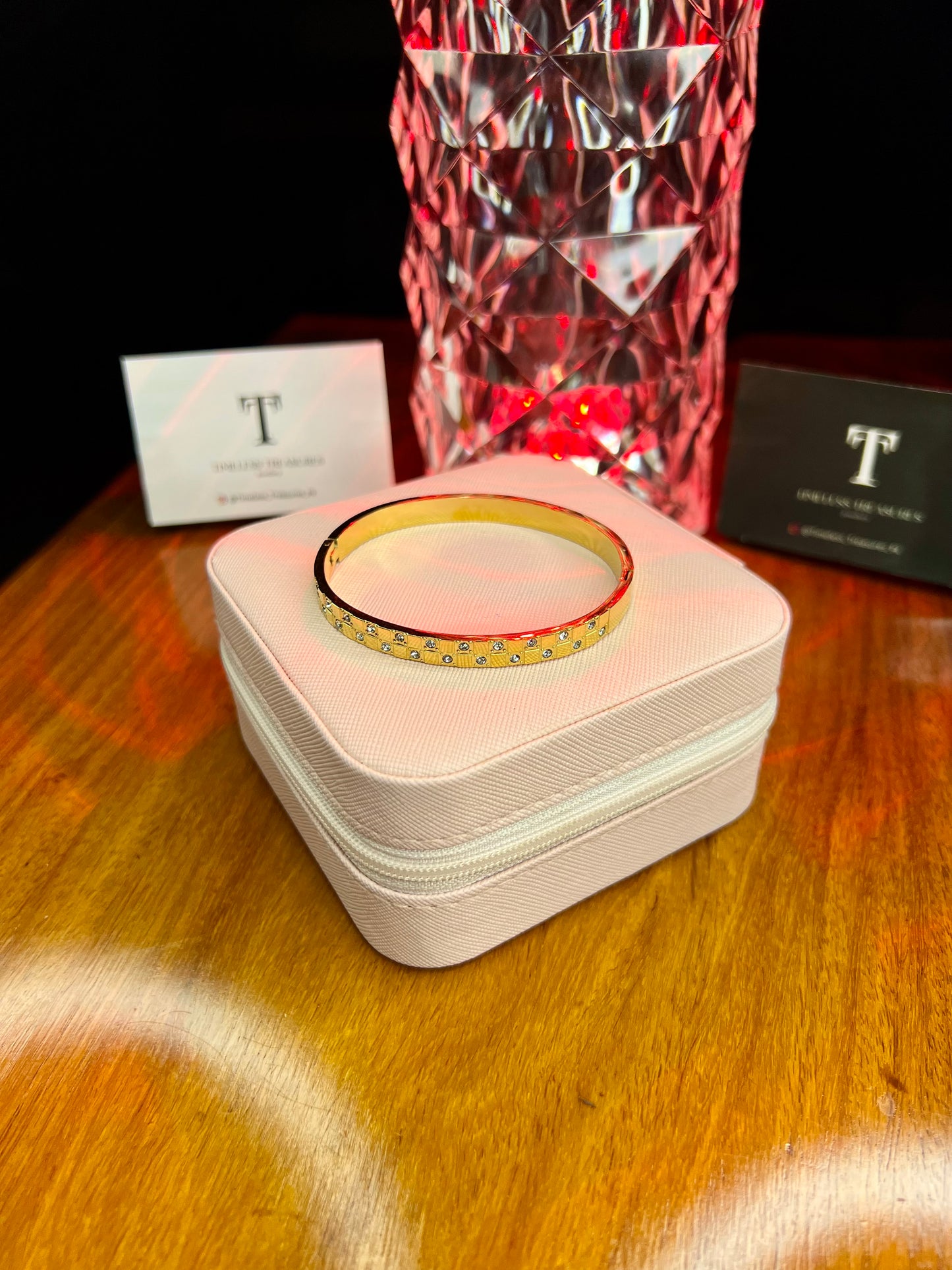 Premium Quality Stainless Steel 18k Crystal Bloom Bangle